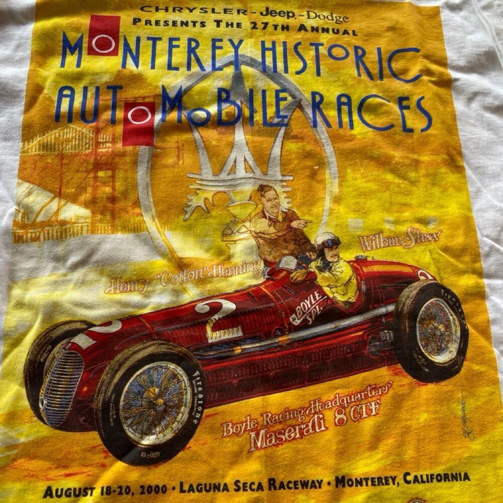 2000 Monterey chrysler Auto Races white t-shirt Size XL